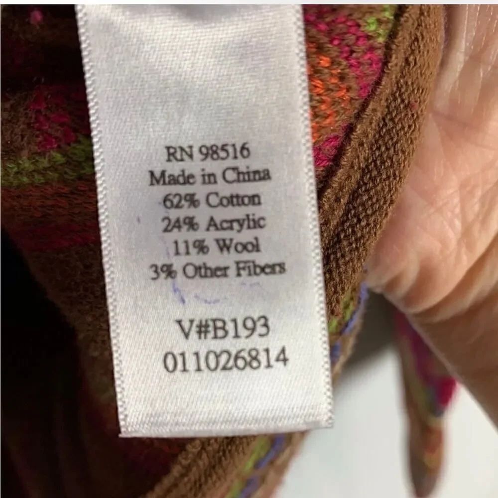 Coldwater Creek Tapestry Jacket L Artsy Boho Lagenlook Woven Button Front Pocket - Picture 6 of 7